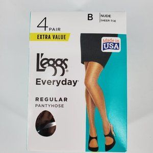 L'eggs Everyday Nude Pantyhose 4 pair NEW in Box